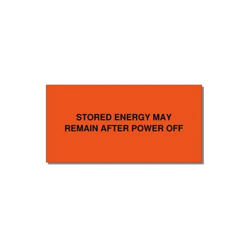 6.0x3.0" Safety Label - STO — 6x3" Black on Orange, Adhesive