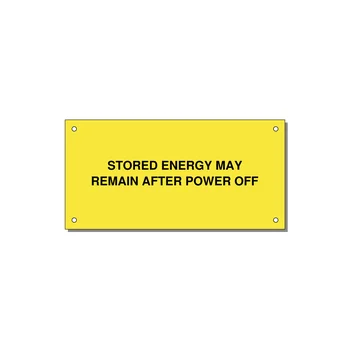 6.0x3.0" Safety Label - STO — 6x3" Black on Yellow, Holes