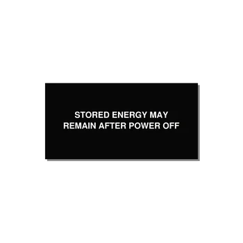 6.0x3.0" Safety Label - STO — 6x3" White on Black, Adhesive