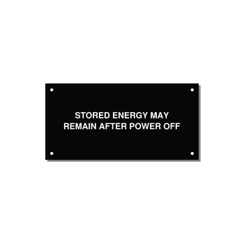 6.0x3.0" Safety Label - STO — 6x3" White on Black, Holes