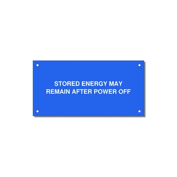 6.0x3.0" Safety Label - STO — 6x3" White on Blue, Holes