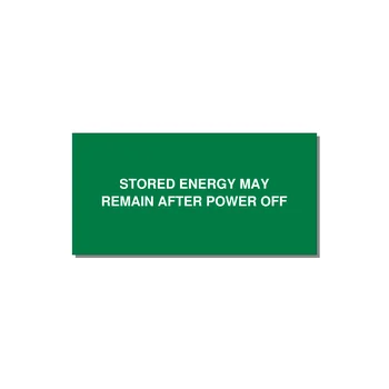 6.0x3.0" Safety Label - STO — 6x3" White on Green, Adhesive