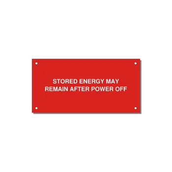 6.0x3.0" Safety Label - STO — 6x3" White on Red, Holes