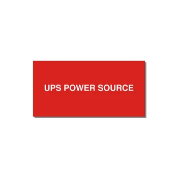 6.0x3.0" Safety Label - UPS POWER SOURCE — 6x3" White on Red, Adhesive