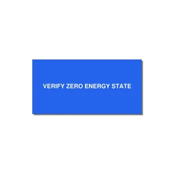 6.0x3.0" Safety Label - VERIFY ZERO ENERGY STATE — 6x3" White on Blue, Adhesive
