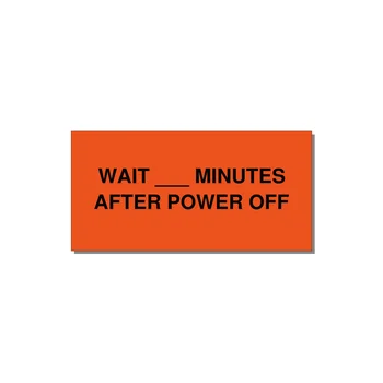 6.0x3.0" Safety Label - WAIT ___ MINUTES AFTER PO — 6x3" Black on Orange, Adhesive
