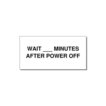 6.0x3.0" Safety Label - WAIT ___ MINUTES AFTER PO — 6x3" Black on White, Adhesive