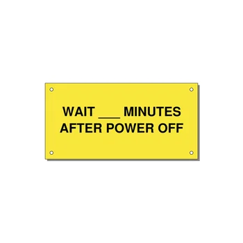 6.0x3.0" Safety Label - WAIT ___ MINUTES AFTER PO — 6x3" Black on Yellow, Holes