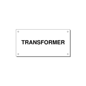 6.0x3.0" Transformer Label - TRANSFORMER — 6x3" Black on White, Holes