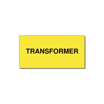 6.0x3.0" Transformer Label - TRANSFORMER — 6x3" Black on Yellow, Adhesive