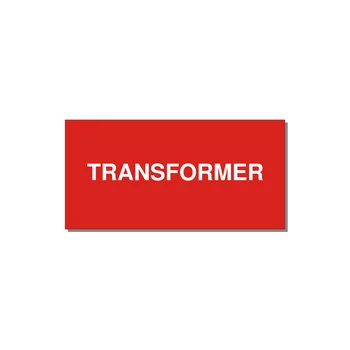 6.0x3.0" Transformer Label - TRANSFORMER — 6x3" White on Red, Adhesive