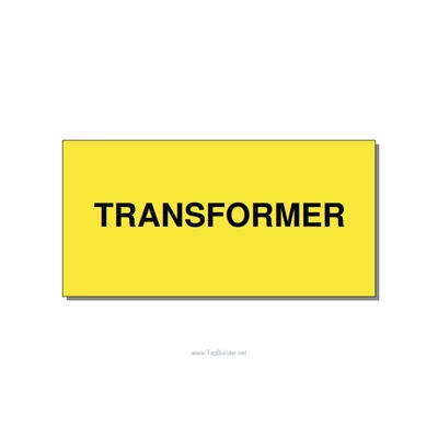 6.0x3.0" Transformer Label - TRANSFORMER, Black/Yellow, Adhesive thumbnail