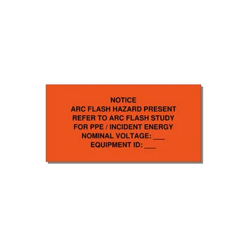 Arc Flash Hazard Label (Refer to Study) — NFPA 70E — 4x2" Black on Orange, Adhesive