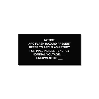 Arc Flash Hazard Label (Refer to Study) — NFPA 70E — 4x2" White on Black, Adhesive