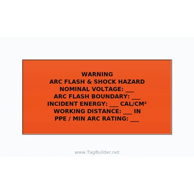 Arc Flash & Shock Hazard Label (Incident Energy Fill-In) — NFPA 70E — 4x2 Adhesive thumbnail