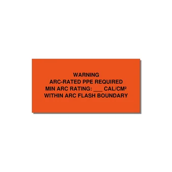 Arc-Rated PPE Requi — 4x2" Black on Orange, Adhesive