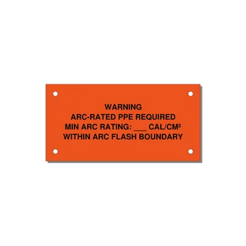 Arc-Rated PPE Requi — 4x2" Black on Orange, Holes