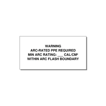 Arc-Rated PPE Requi — 4x2" Black on White, Adhesive
