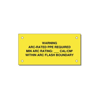 Arc-Rated PPE Requi — 4x2" Black on Yellow, Holes
