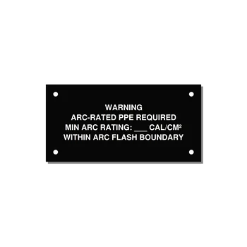 Arc-Rated PPE Requi — 4x2" White on Black, Holes