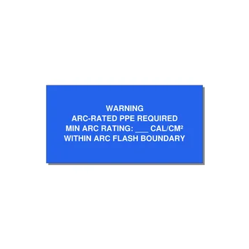 Arc-Rated PPE Requi — 4x2" White on Blue, Adhesive