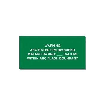 Arc-Rated PPE Requi — 4x2" White on Green, Adhesive