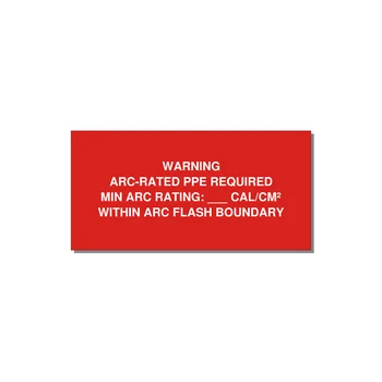 Arc-Rated PPE Requi — 4x2" White on Red, Adhesive