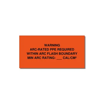 Arc-Rated PPE Requi — 6x3" Black on Orange, Adhesive