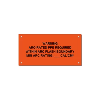 Arc-Rated PPE Requi — 6x3" Black on Orange, Holes