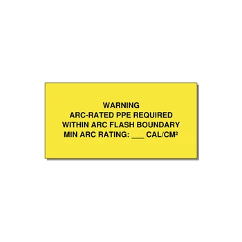 Arc-Rated PPE Requi — 6x3" Black on Yellow, Adhesive