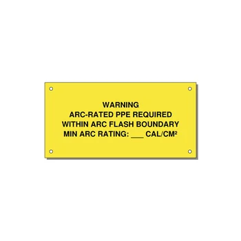 Arc-Rated PPE Requi — 6x3" Black on Yellow, Holes