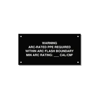 Arc-Rated PPE Requi — 6x3" White on Black, Holes