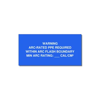 Arc-Rated PPE Requi — 6x3" White on Blue, Adhesive