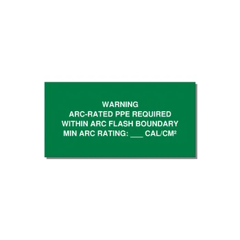 Arc-Rated PPE Requi — 6x3" White on Green, Adhesive