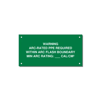 Arc-Rated PPE Requi — 6x3" White on Green, Holes