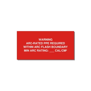 Arc-Rated PPE Requi — 6x3" White on Red, Adhesive