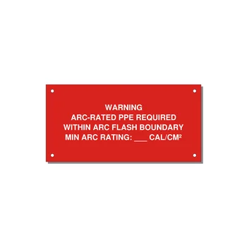 Arc-Rated PPE Requi — 6x3" White on Red, Holes
