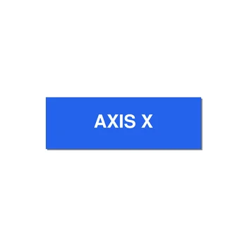 Axis Label – X Axis – OEM Motion System — 3x1" White on Blue, Holes