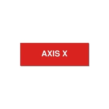 Axis Label – X Axis – OEM Motion System — 3x1" White on Red, Adhesive