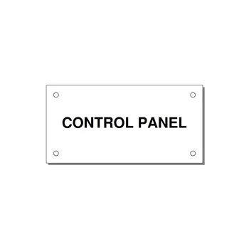 Control Panel Label – Machine Builder Identification — 4x2" Black on White, Holes