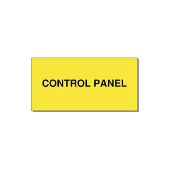 Control Panel Label – Machine Builder Identification — 4x2" Black on Yellow, Adhesive