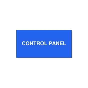 Control Panel Label – Machine Builder Identification — 4x2" White on Blue, Adhesive