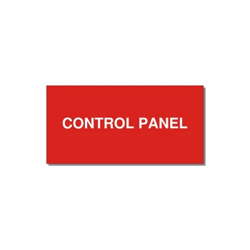 Control Panel Label – Machine Builder Identification — 4x2" White on Red, Adhesive