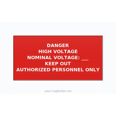 Danger High Voltage Label — 6x3 Adhesive thumbnail