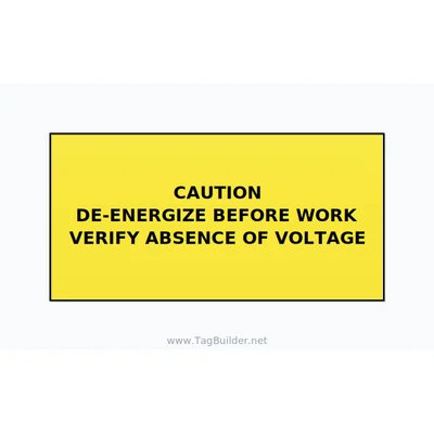 De-Energize Before Work Label — 4x2 Adhesive thumbnail