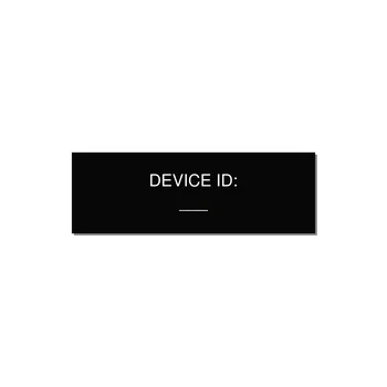 Device ID Label – OEM Equipment Tag — 3x1" White on Black, Adhesive