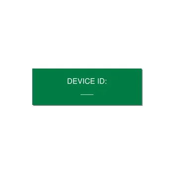 Device ID Label – OEM Equipment Tag — 3x1" White on Green, Holes