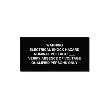 Electrical Shock Hazard Label — 4x2" White on Black, Adhesive