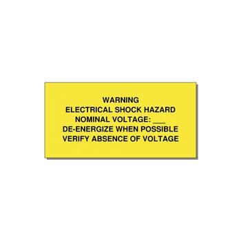 Electrical Shock Hazard Label — 6x3" Black on Yellow, Adhesive