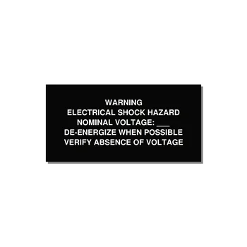 Electrical Shock Hazard Label — 6x3" White on Black, Adhesive